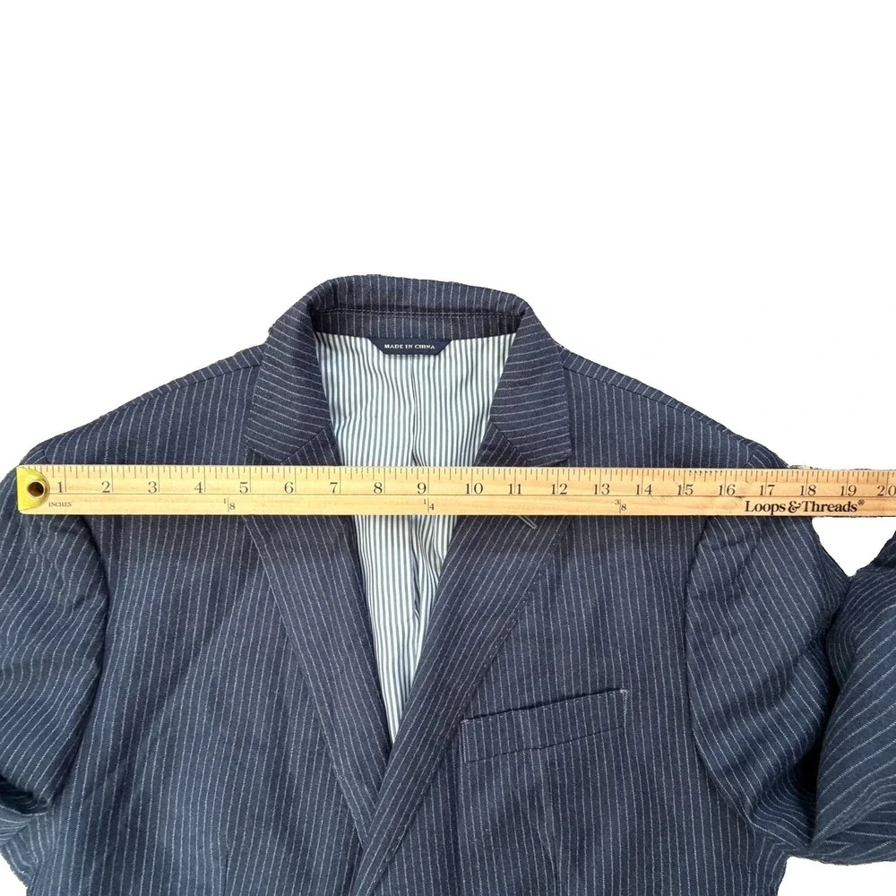 BANANA REPUBLIC 40S Tailored Fit Navy PinStriped Wool Sport Coat Suit Blazer